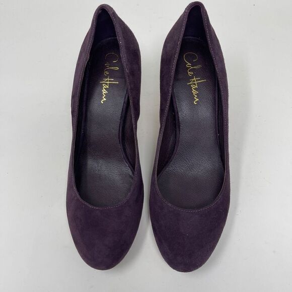 Cole Haan Women's Air Talia 95 Pump Slip On Heels Suede Violet Size 7.5B - Picture 2 of 11